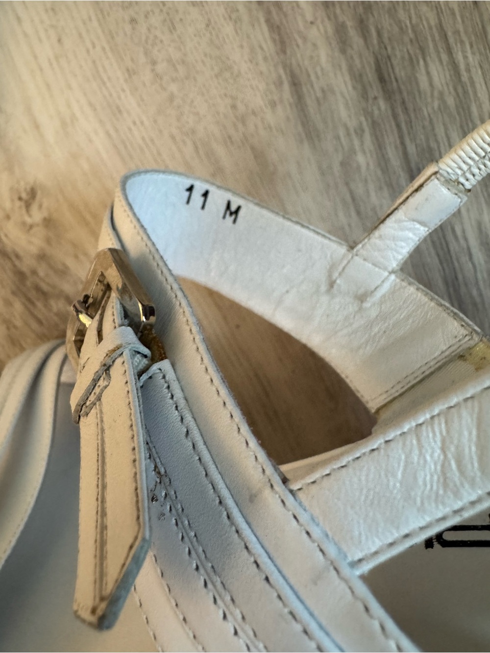 Via Spiga White Slingback Wedge Heel Block Sandals - Size 11 - Picture 2 of 3